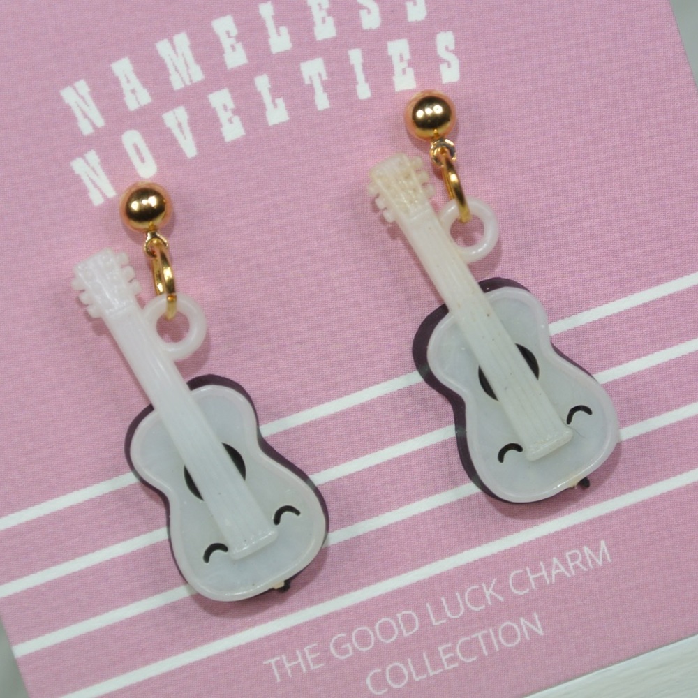 VTG Gumball Charm Guitar Earrings